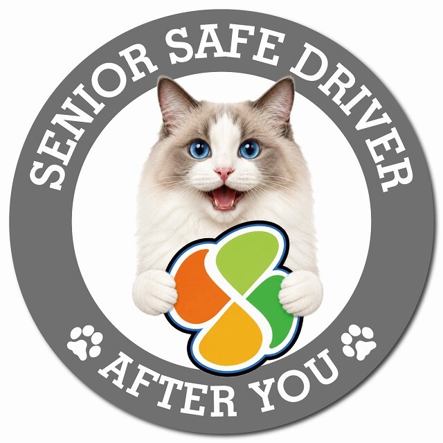 カーサイン 高齢者マーク SENIOR SAFE DRIVER ラグドール マグネット 強力 直径13cm 肉球 日本製 車 ステッカー