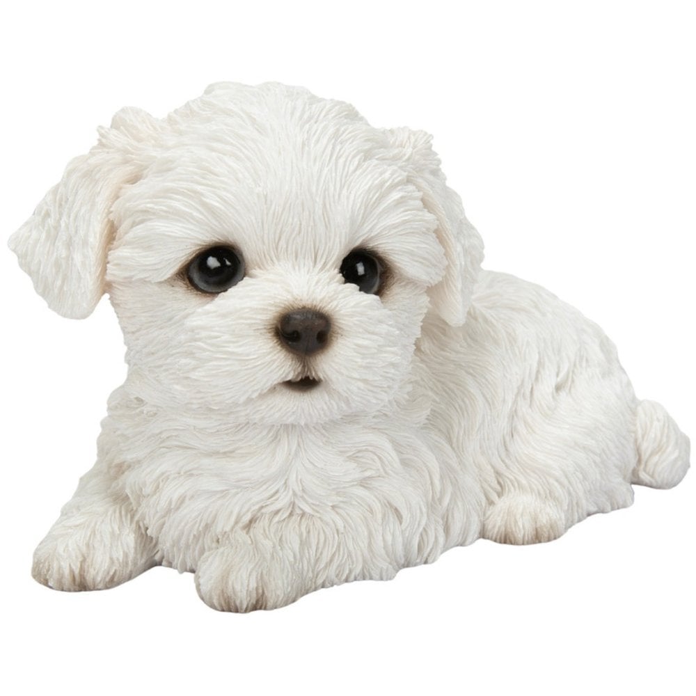 置物 woobia ウービア 犬 白い犬 リラックスマルチーズ 白 幅15.8cm 伏せ 小型犬 寝そべり リアル 本物そっくり イギリス生まれ 職人手彩色 縁起物 戌年 玄関 インテリア 新築祝い 引っ越し祝い 開店祝い 出産祝い 誕生日 お祝い ギフト プレゼント 犬好き マルチーズ好き