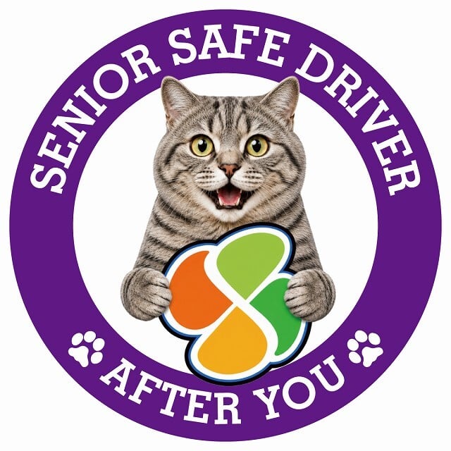 カーサイン 高齢者マーク SENIOR SAFE DRIVER マンクス ステッカー シール 直径13cm 肉球 日本製 車