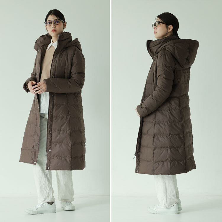 ダウンコート レディース ロング ダウン90% フード付き Filomo 100cm ダウン コート 超ロング丈 ロングコート ロング丈コート ブラック 冬 アウター ギフト プレゼント 5F (2499r)