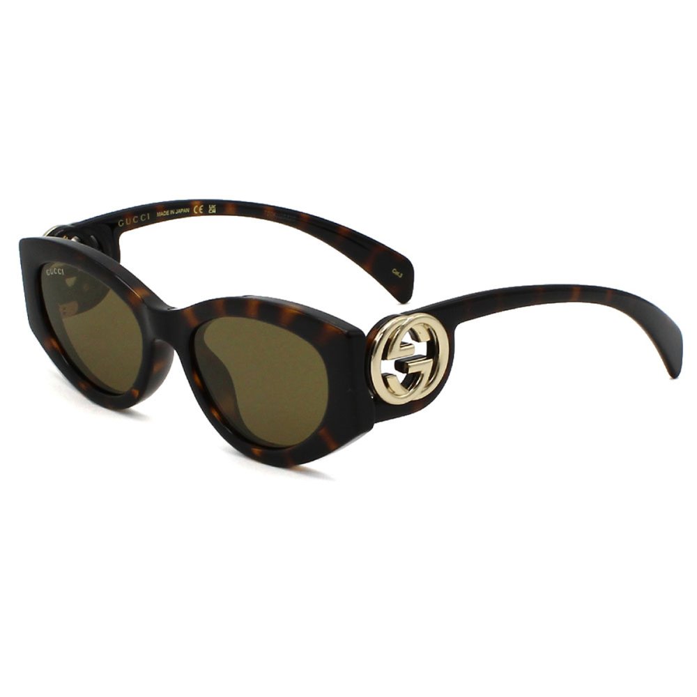グッチ GUCCI サングラス グローバルフィット アイウェア UVカット フォックス キャットアイ GG1691S-002 メンズ レディース ユニセックス ハバナ+ブラウン 国内正規品