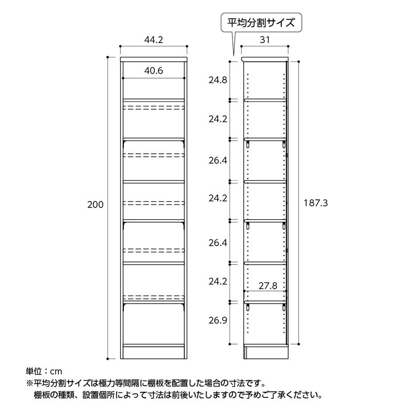 ラック 本棚 オープン エース /カラー ar-2045 nc-2045 幅45 高さ200 日本製 収納棚 a4 頑丈 棚板 おしゃれ 収納 書棚 シェルフ フリー 北欧 低 ホルムアルデヒド 新生活
