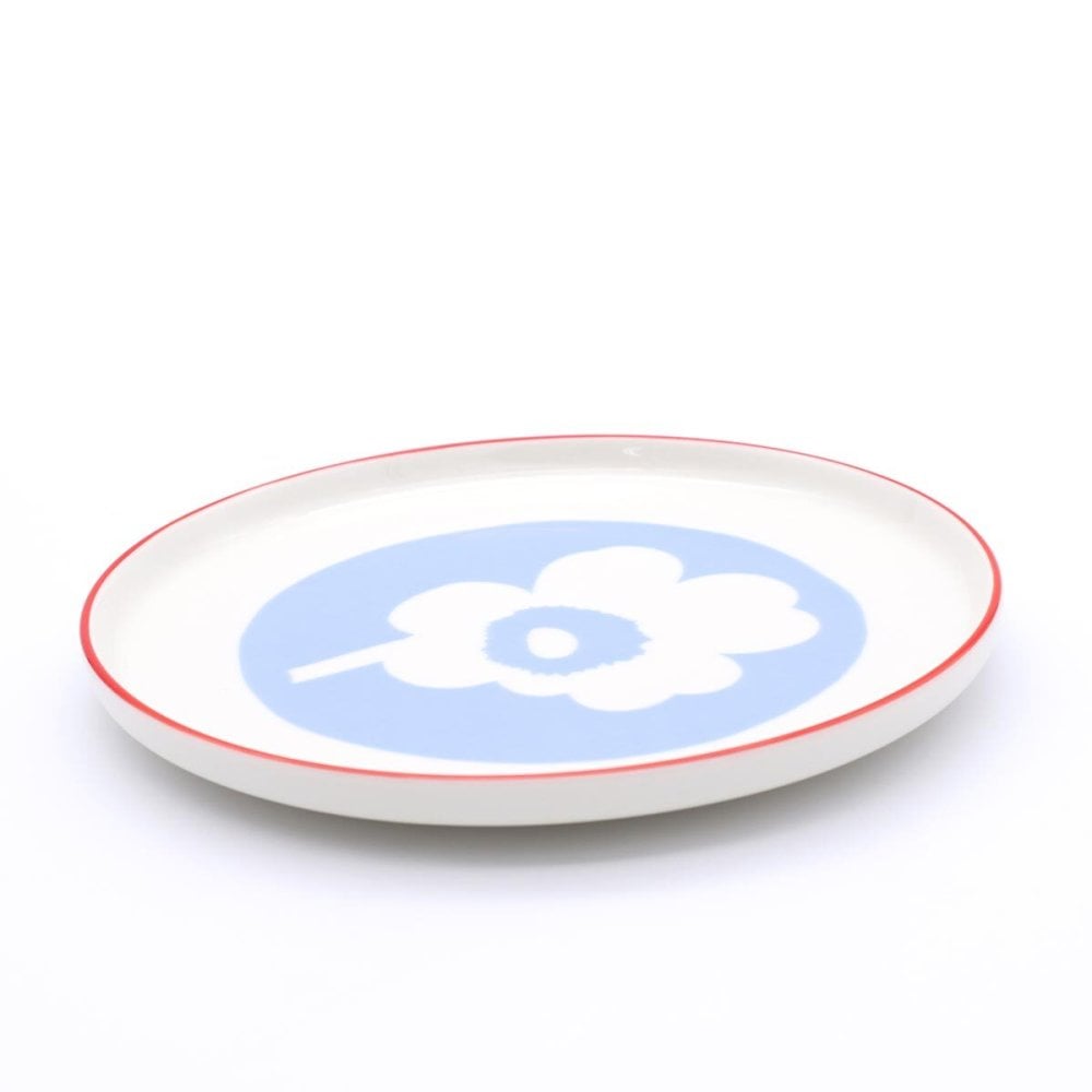 マリメッコ ウニッコ プレート 20cm ホワイト/ライトブルー/オレンジレッド marimekko UNIKKO 皿 食器 ギフト 耐熱 電子レンジ対応 結婚祝い プレゼント 贈り物
