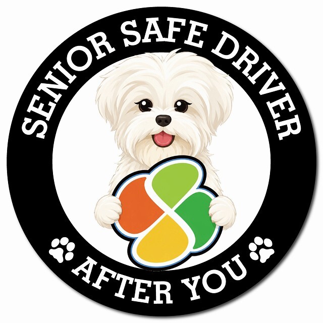 カーサイン 高齢者マーク SENIOR SAFE DRIVER マルーキー マグネット 強力 直径13cm 肉球 日本製 車 ステッカー