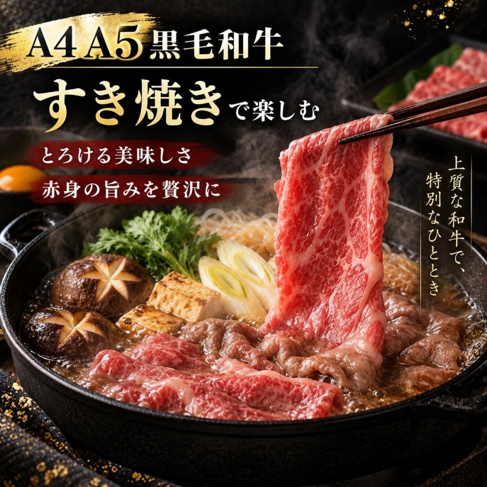 黒毛和牛 A4 A5 赤身2種食べ比べ 800g スライス400g・焼肉カット400g 肉ギフト
