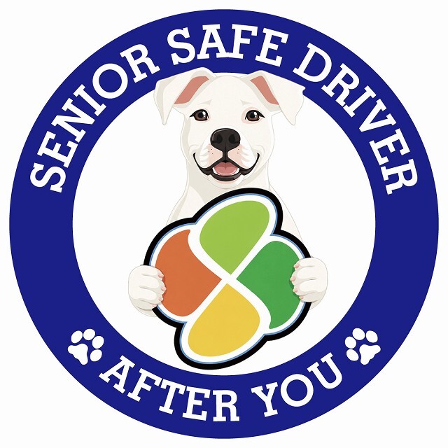 カーサイン 高齢者マーク SENIOR SAFE DRIVER ドゴアルヘンティーノ ステッカー シール 直径13cm 肉球 日本製 車