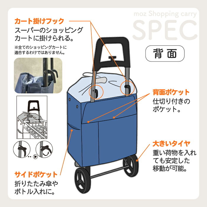 moz ショッピングキャリー 巾着 27L 保冷 保温 折りたたみ 2輪 キャリーカート 買い物カート ショッピングカート エコバッグ クーラーバッグ 大容量 耐荷重20kg 裏地アルミ 撥水 カート掛けフック付き おしゃれ 北欧 モズ 買い物バッグ キャリーバッグ アウトドア キャンプ