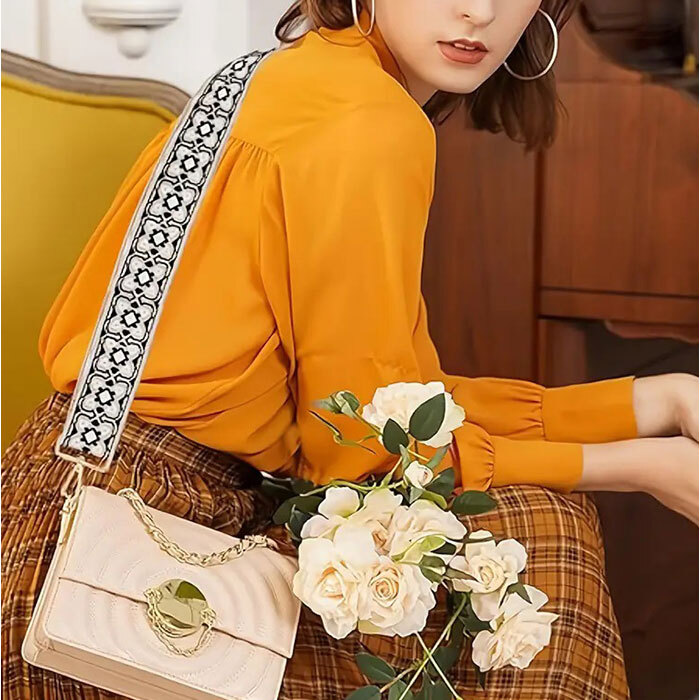 ショルダーストラップ バッグ 刺繍 通販 幅広 太め ショルダーベルト バッグ用 バック用 ショルダーストラップのみ バッグストラップ 後付け 肩掛け 斜めがけ おしゃれ オシャレ 上品 きれいめ 付け替えベルト 調整可能 かわいい 可愛い 肩ひも 紐