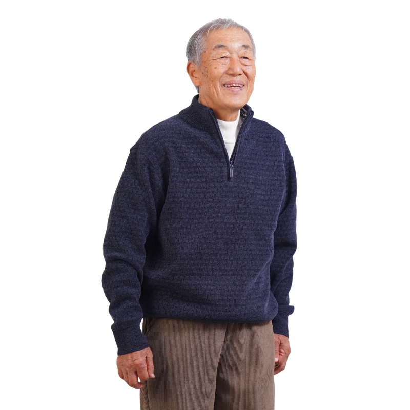 シニアファッション メンズ 80代 70代 60代 90代 秋冬 あったか ウォッシャブル モールニット 裏起毛 ハーフジップ セーター おじいちゃん 服 誕生日 プレゼント 紳士服 男性 祖父 お年寄り 老人 高齢者 ギフト（cdk-mt1-664725）