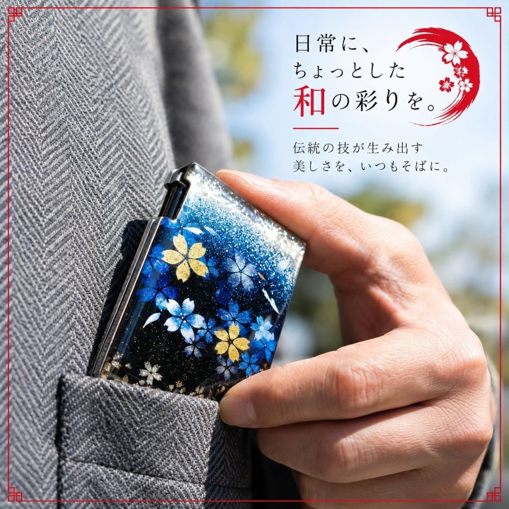 匠の技！和柄ペアMINTIAケース「個」ミンティア フリスク 名入れ 職人 手作り ハンドメイド 送料無料 伝統工芸 桜 和モダン 和風 和雑貨 ギフト プレゼント
