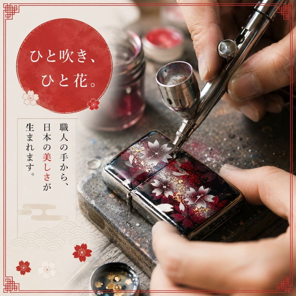 職人の手作り！和柄ペアzippo「祖」名入れ 送料無料 和風 桜 工芸 ハンドメイド ジッポ ライター 喫煙具 電子タバコ アイコス イルマ ギフト プレゼント