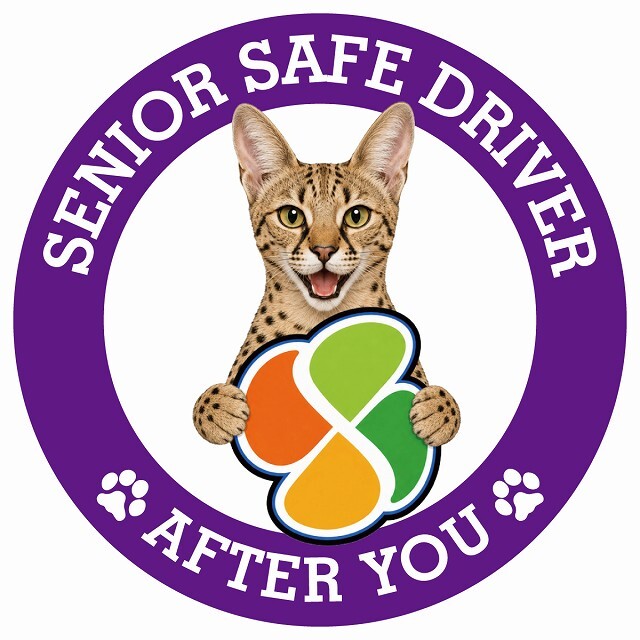 カーサイン 高齢者マーク SENIOR SAFE DRIVER サバンナ ステッカー シール 直径13cm 肉球 日本製 車