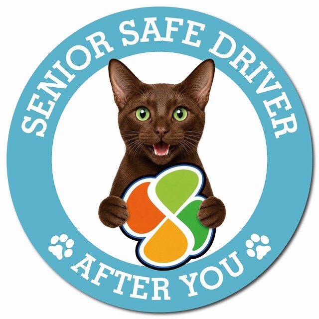 カーサイン 高齢者マーク SENIOR SAFE DRIVER ハバナブラウン マグネット 強力 直径13cm 肉球 日本製 車 ステッカー