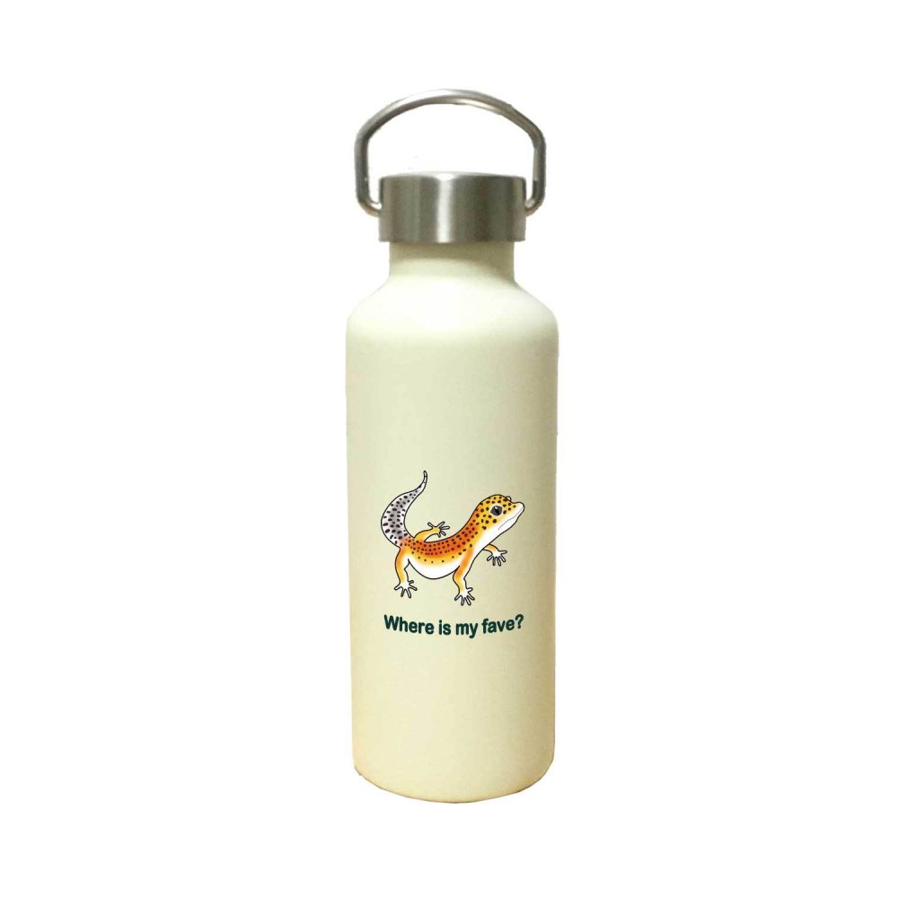 レオパ かわいい 取っ手付きマグボトル おしゃれ 290ml 保温 保冷 ステンレス マグボトル 取っ手付き 真空 断熱 二重構造 ボトル タンブラー 水筒 マイボトル オリジナル レオパードゲッコー ヒョウモントカゲモドキ トカゲ ペット 動物 アニマル