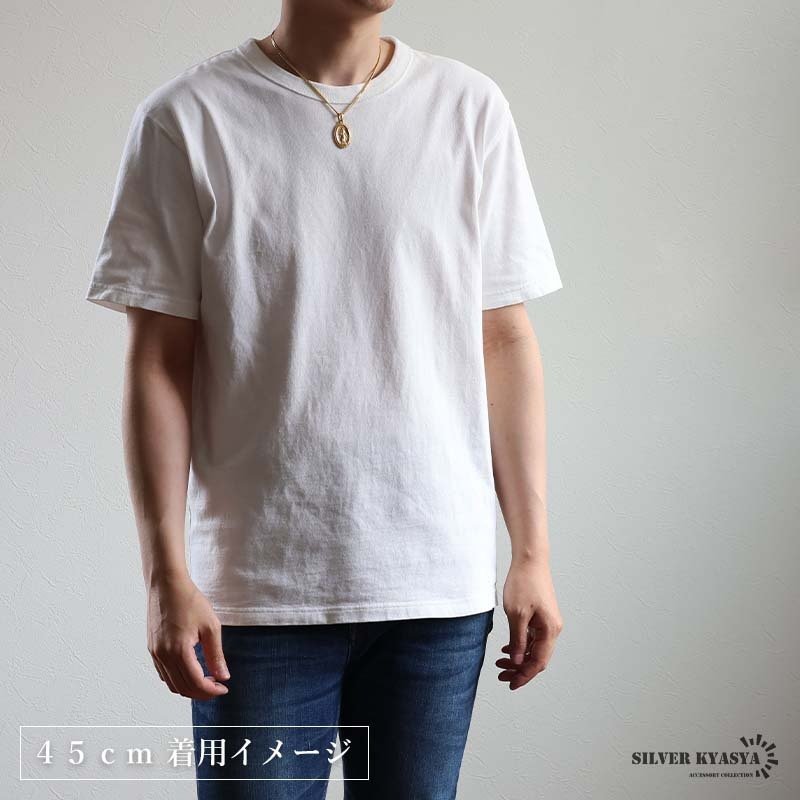 ステンレス マリアネックレス コインネックレス ペンダントネックレス メンズネックレス ゴールド 18KGP シルバー ダブル喜平 長さ3サイズ 不思議のメダイ 聖母 男性 金属アレルギー対応
