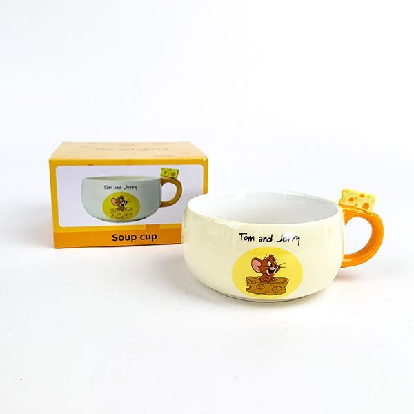 トムとジェリー フィギュア付きスープカップ ジェリーとチーズ スープマグ 食器