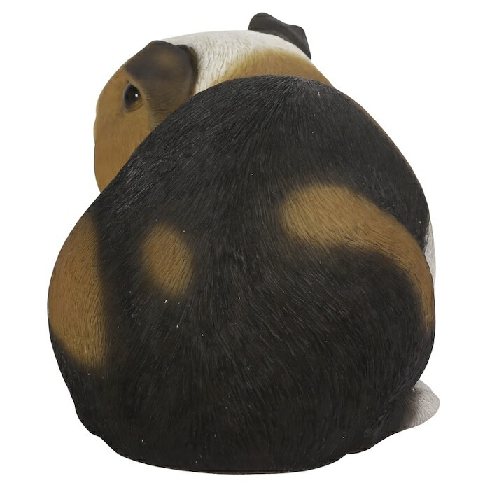 置物 モルモット 茶黒白モルモット 幅23cm woobia ウービア リアル かわいい おしゃれ 玄関 インテリア オブジェ ガーデン テンジクネズミ 動物 アニマル 癒し 棚 北欧 プレゼント ギフト 新築祝い 個性的