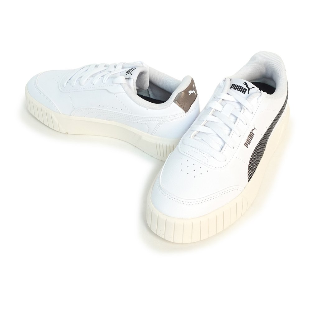 プーマ PUMA スニーカー レディース 厚底 ウィメンズ キャリーナ ミア シークイン 408859_01 プーマホワイト/ブロンズ