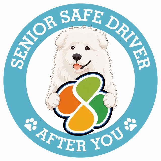 カーサイン 高齢者マーク SENIOR SAFE DRIVER マレンマシープドッグ ステッカー シール 直径13cm 肉球 日本製 車