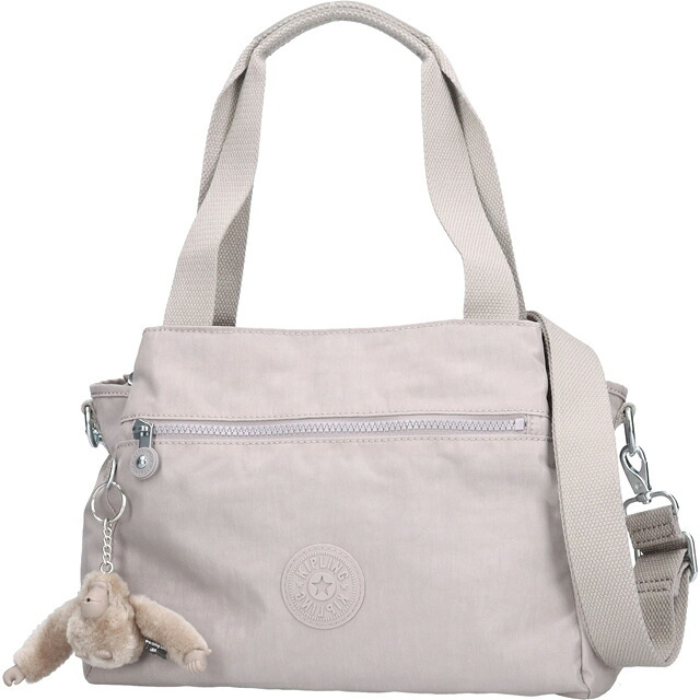 キプリング ハンドバッグ レディース ブランド Kipling エリシア ロゴ ワンポイント 無地 2WAY K43791-89L Grey Gris グレー