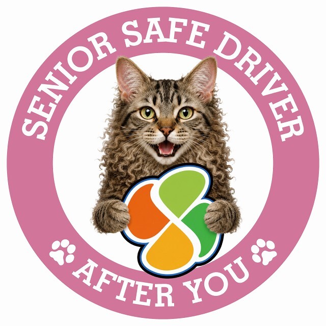 カーサイン 高齢者マーク SENIOR SAFE DRIVER ラパーマ ステッカー シール 直径13cm 肉球 日本製 車