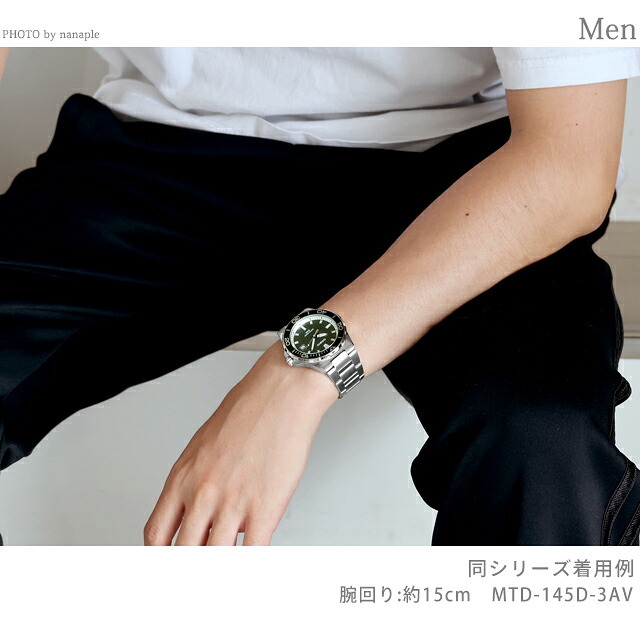 カシオ チープカシオ CASIO スタンダード クォーツ 電池式 MTD-145D-3AV 海外モデル メンズ チプカシ 腕時計 ブランド アナログ グリーン