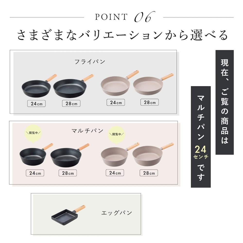 TI:DA マルチパン 24cm 深型 フライパン チタン＆ダイヤモンドWコーティング IH ガス対応 軽量 焦げつきにくい お手入れ簡単 ブラック グレー おしゃれ 万能フライパン 炒める 煮る 揚げる キッチン用品 新生活 結婚祝い 引っ越し祝い 料理好き プレゼント 実用的 ギフト TIDA ティーダ