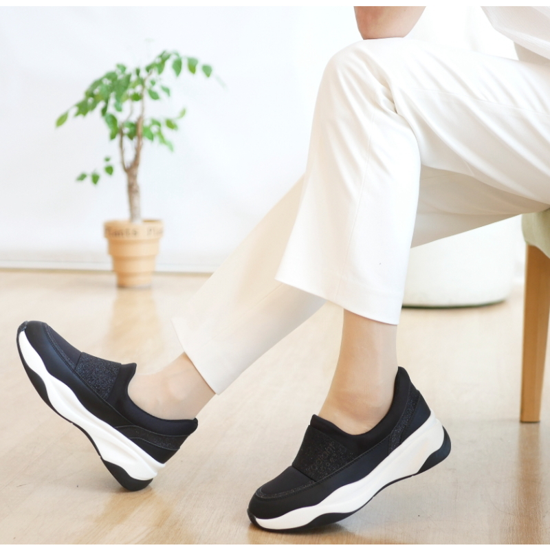 radiant shoes スニーカー スリッポン レディース 3E ミドルカット ゴム ラメ セクエル 軽量 厚底 ウエッジ 低反発 滑りにくい 誕生日 結婚記念日 母 妻 祖母 娘 父 夫 祖父 息子 友達 親戚 兄弟 父の日 母の日 クリスマス ホワイトデー 卒業 入学 バレンタインデー ラッピング ギフト