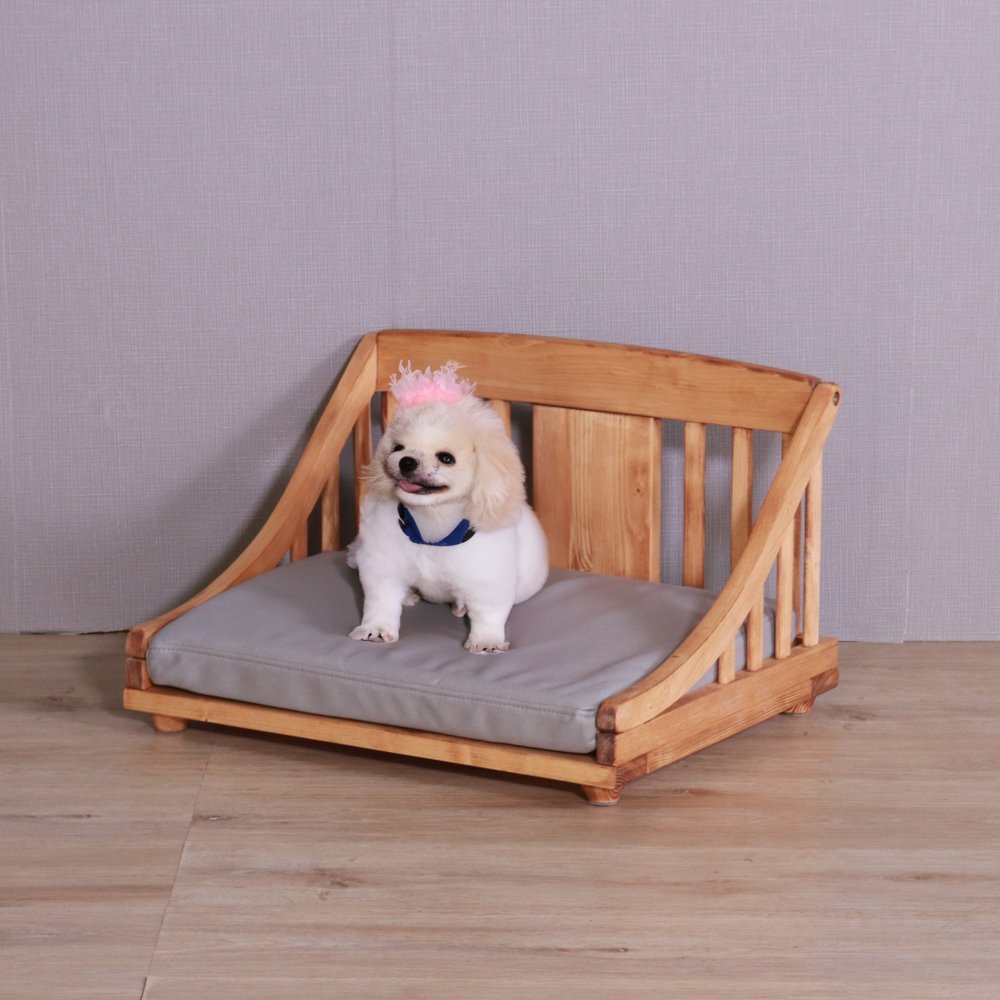 ペットベッド giocoso パイン材 天然木 S・M ライトブラウン・ホワイト W52.5xD42.8xH34cm 犬 猫 ペット家具 ペット用品 ライトブラウン ホワイト おしゃれ