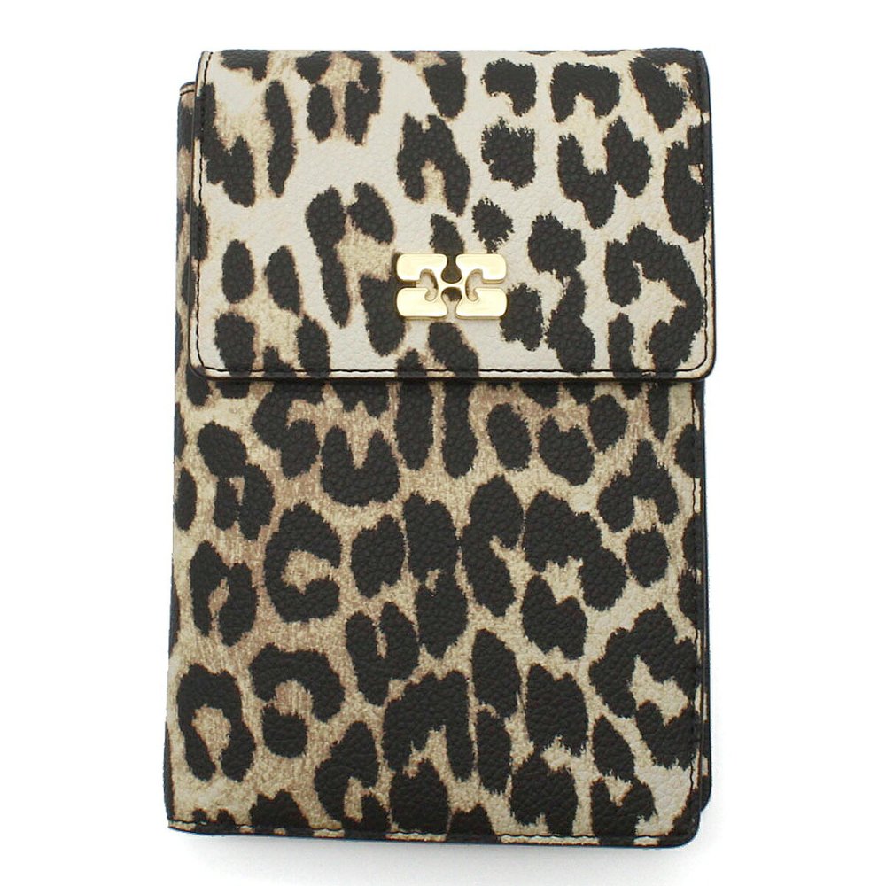ガニー GANNI 財布 小銭入れ付き 二つ折り財布 B3010041-859 Bou Travel Wallet レディース アーモンドミルク（レオパード）海外正規品