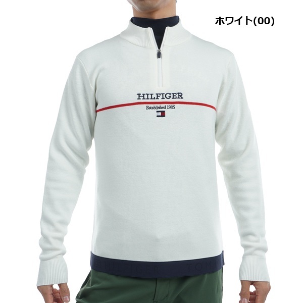 トミーヒルフィガー ゴルフ メンズ フロントロゴ ハーフジップ モックネックセーター TOMMY HILFIGER GOLF THMA472 秋冬モデル お誕生日祝い お祝い 記念品 お父さん 父の日 彼氏 男性 30代 40代 50代 60代  還暦祝い 敬老の日 人気プレゼント プレゼント