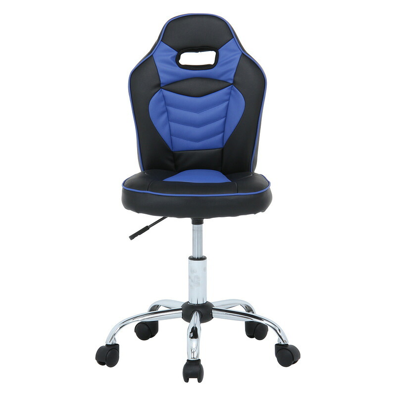 レーシングチェア キッズ用 レッド レッド・ブルー 2色展開 オフィスチェア デスクチェア パソコンチェア 在宅ワーク おしゃれ シンプル 新生活 家具 インテリア 不二貿易