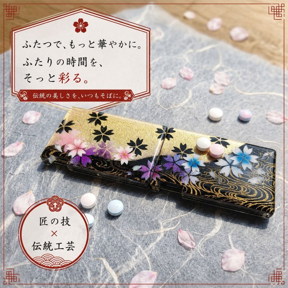 匠の技！和柄ペアMINTIAケース「絵」ミンティア フリスク 名入れ 職人 手作り ハンドメイド 送料無料 伝統工芸 桜 和モダン 和風 和雑貨 ギフト プレゼント