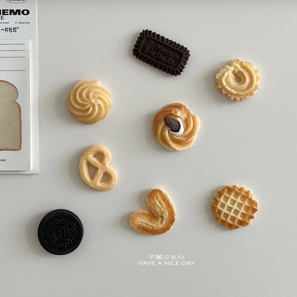 クッキー マグネット 8個セット お菓子 食品サンプル風 磁石 冷蔵庫 メモボード 写真固定 伝言メモ キッチン インテリア 韓国風 かわいい デコレーション ギフト