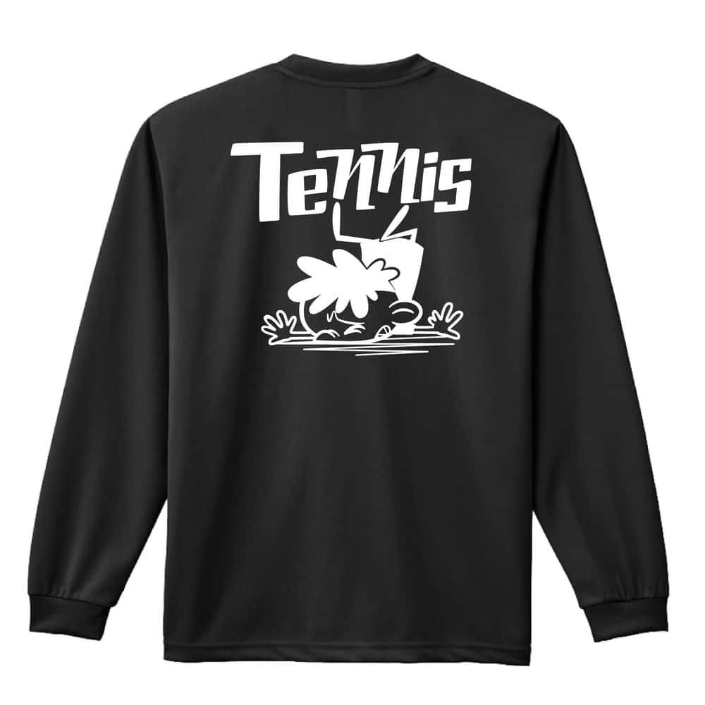 テニス ロンT 長袖 Tシャツ メンズ 練習着 レディース ジュニア ウェア ドライ おもしろ tシャツ 名入れ おしゃれ キッズ 文字入れ無料 「テニスカートゥーン 七転び八起き」 アートワークスコウベ 【送料無料】