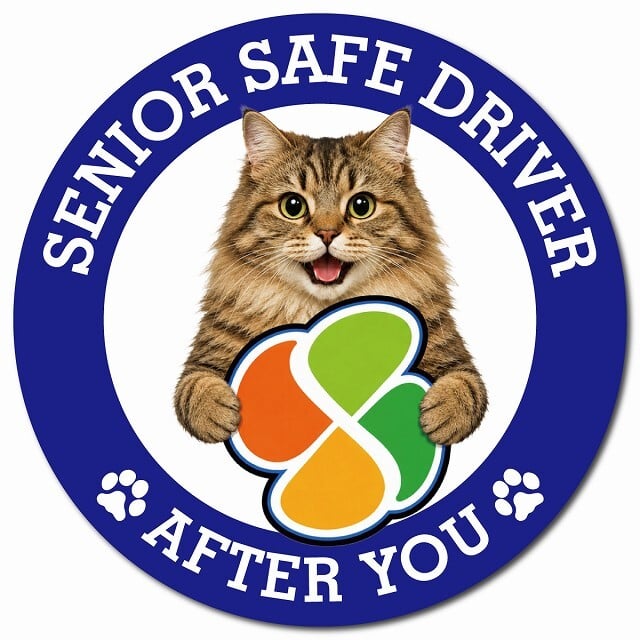 カーサイン 高齢者マーク SENIOR SAFE DRIVER サイベリアン マグネット 強力 直径13cm 肉球 日本製 車 ステッカー