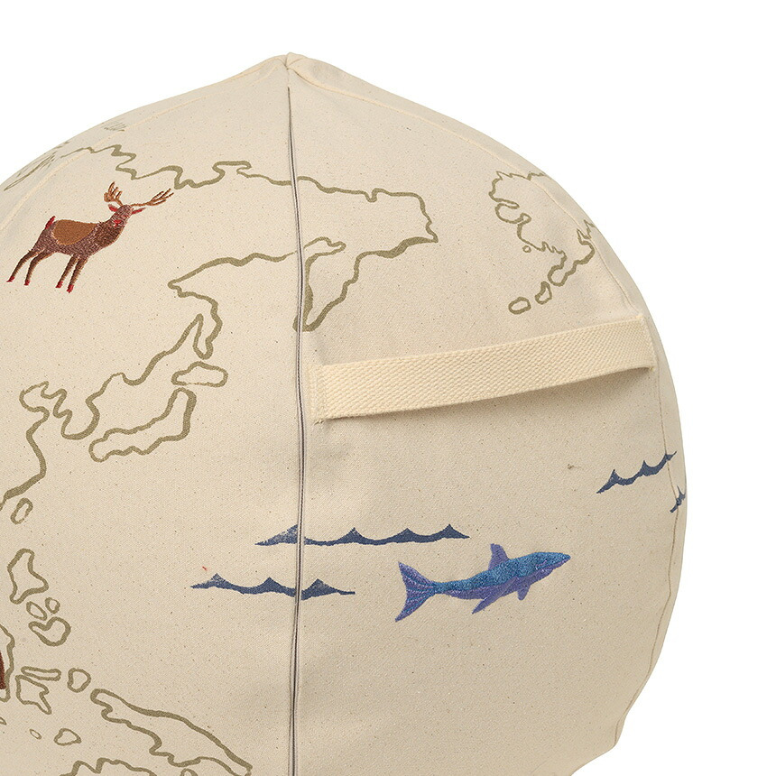 ferm LIVING ファームリビング 地球儀のクッション 直径50cm The World Pouf  ワールドプフ 北欧 クッションおしゃれ 正規品 北欧雑貨 インテリア リビング 子供 大人 かわいい