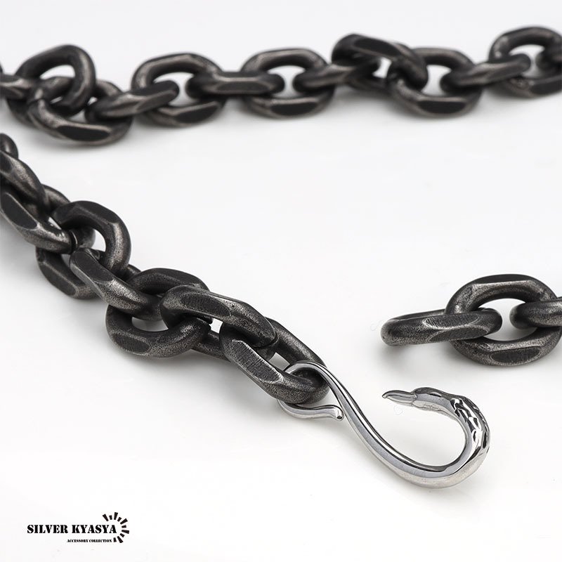 太角チェーン 幅11mm シルバー ゴールド イーグルフック チェーンネックレス フェザーネックレス チェーン 燻 太角チェーンセット 太め 太幅 極太 全てステンレス素材！