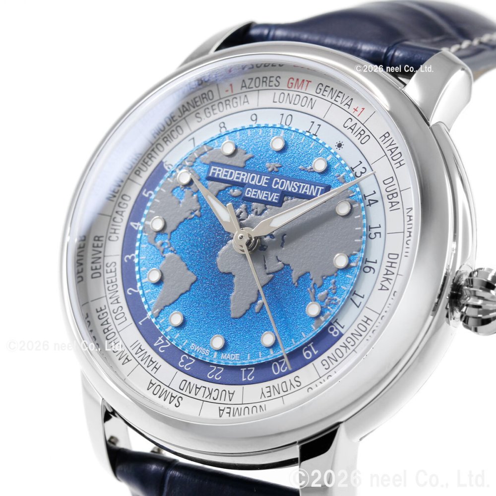 フレデリック・コンスタント FREDERIQUE CONSTANT クラシック ワールドタイマー マニュファクチュール FC-719BLW3H6 腕時計 自動巻き メンズ