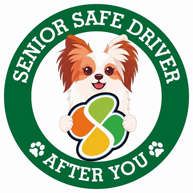 カーサイン 高齢者マーク SENIOR SAFE DRIVER ファレーヌ ステッカー シール 直径13cm 肉球 日本製 車