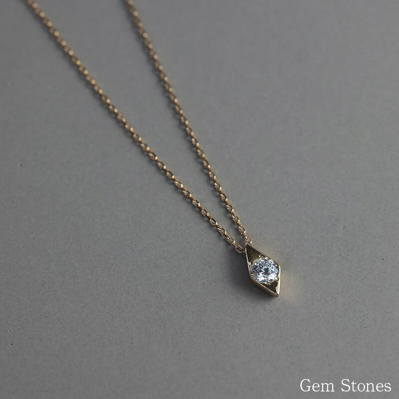 18金 ダイヤモンド 0.15ct 菱形 ネックレス ゴールド ペンダント シンプル スクエア ダイヤ プチ 一粒 普段使い 自分ご褒美 お守り ジュエリー 18k K18 記念日 誕生日 yg