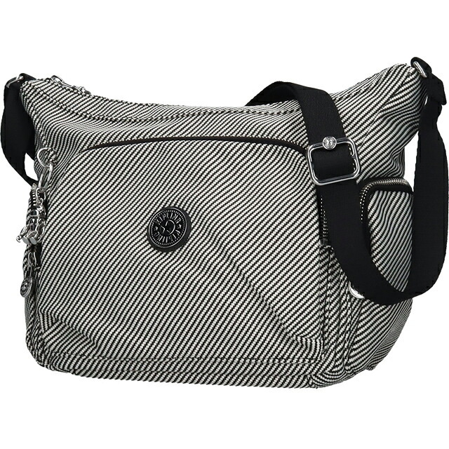 キプリング ショルダーバッグ レディース ブランド Kipling ガブ S PE+ ロゴ ワンポイント 総柄 ストライプ KI8039-4SY Diagonal Jacquard 黒