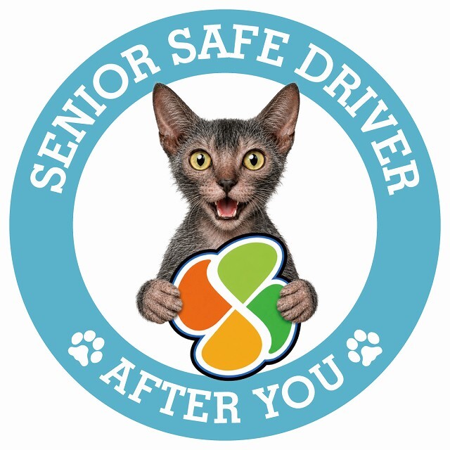 カーサイン 高齢者マーク SENIOR SAFE DRIVER ライコイ ステッカー シール 直径13cm 肉球 日本製 車