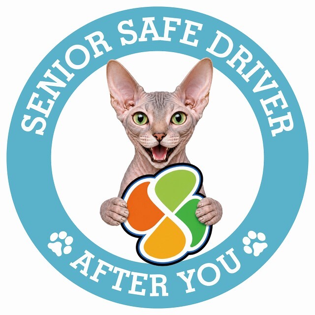 カーサイン 高齢者マーク SENIOR SAFE DRIVER ドンスコイ ステッカー シール 直径13cm 肉球 日本製 車