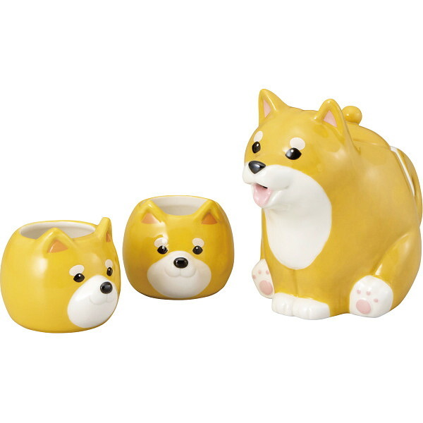 ティーセット 柴犬親子 [26-0162-176] ＳＡＮ４５７６ プレミアムギフト 贈り物 お祝い 磁器 内祝い 出産内祝い 結婚内祝い 快気祝い 新築祝い お返し 贈り物 プレゼント ギフト