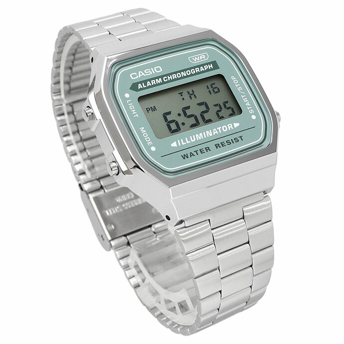 CASIO 腕時計 カシオ 時計 ウォッチ チープカシオ チプカシ ヴィンテージシリーズ デジタル メンズ レディース キッズ シルバー×ブルーグリーン A168WA-3AY [並行輸入品]