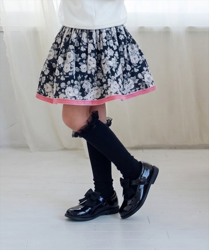 Rora 子供服 通販 キッズスカート チュチュスカート ピアノ発表会 結婚式フォーマル 卒園式入学式 フォーマル ウエストゴム フレアスカート ボリュームスカート チュールスカート アンティーク調 ガーリーレトロ ふんわり可愛い お出かけ着 小学生