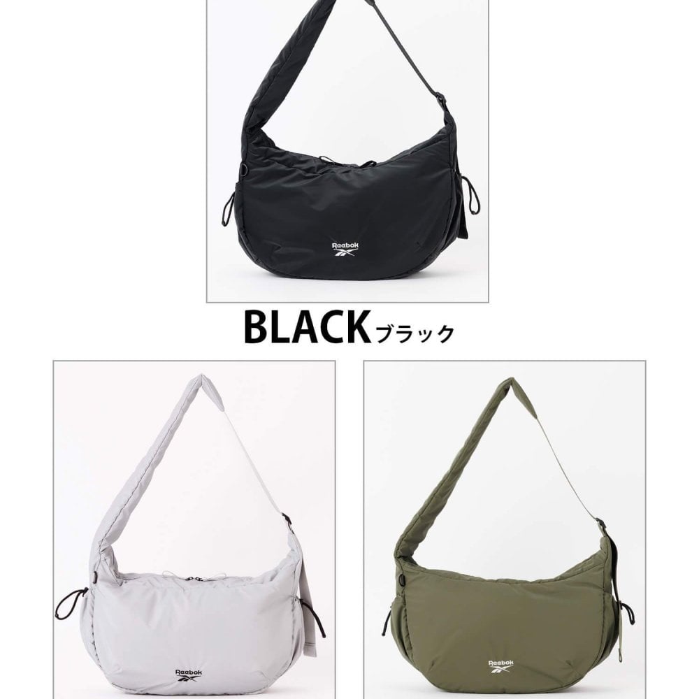 Reebok リーボック ワンショルダーバッグ レディース メンズ 軽量 大容量 約17L 通学 通勤 旅行 メッセンジャーバッグ ワンポイントロゴ ブランド 肩掛け 斜め掛け おしゃれ スポーティー シンプル 男女兼用 ユニセックス 黒 2026