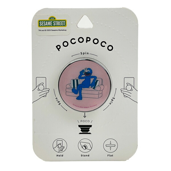 セサミストリート グローバー POCOPOCO スマホグリップ スマホ用品