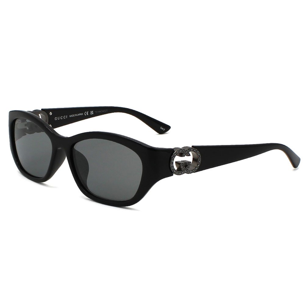 グッチ GUCCI サングラス アジアンフィット アイウェア UVカット スクエア GG1826SK-004 メンズ レディース ユニセックス ブラック+グレー 国内正規品